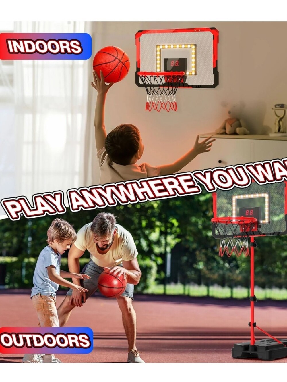 JoyStone 2-in-1 Kid Basketball Hoop